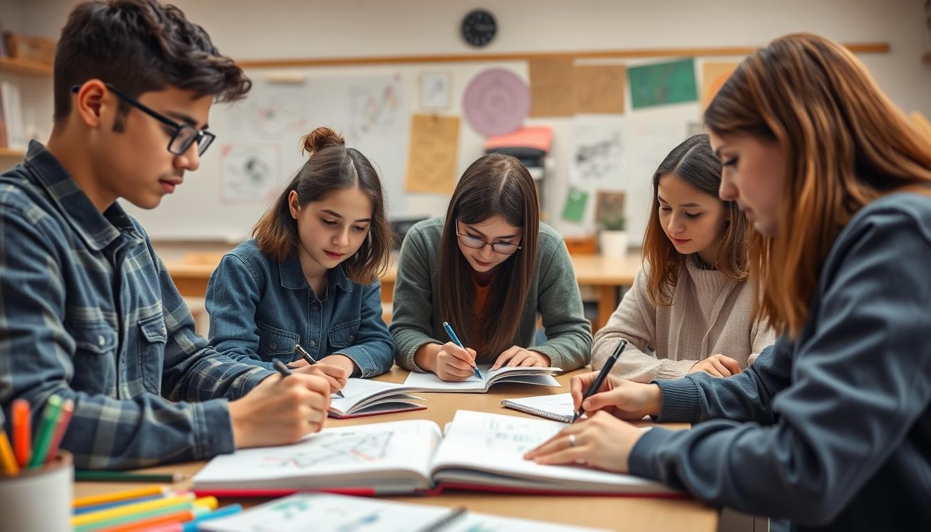 Students working in research laboratory